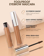 Waterproof Tinted Brow Gel- Long Lasting SmudgeProof Liquid Eyebrow Makeup, Eyebrow Mascara Tinted Brow Glue, Eye Brow Filler, Volumizing Enhance Brow Mascara,With Brow Razor,Gift for Women- 03Brown