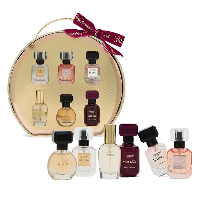 Victoria's Secret Mini Eau de Parfum Discovery Gift Set: Bombshell, Bombshell Soiree, Tease, Bare, Very Sexy, & Heavenly