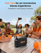 Bluetooth Speaker Stereo 20W Loud Sound: 30H Playtime, IPX5 Water Resistant, Portable Wireless Speakers, Powerful Bass, Lightshow, Birthday Gifts for Men/Adults/Teens, Beach Vacation Essentials, Black