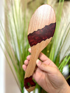 CRISAN Everlasting Hair Brush, Hand Carved Oak Wood and Resin Handle, 3 Interchangeable Bristles - Mixed, Boar, and Nylon (Garnet)