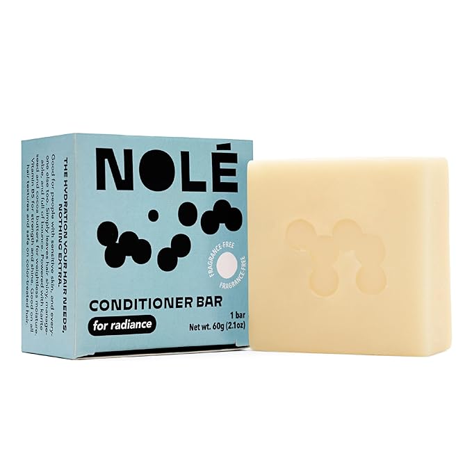 NOLE CARE Sustainable Conditioner Bar with Batana Oil, Fragrance Free, for a Radiant Hair (2.12 Oz Bar) - Sustainable, PH Balanced, Rice Protein Conditioner, Plastic-Free