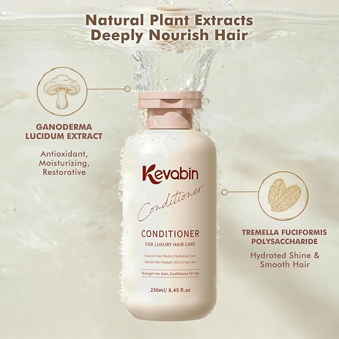 Conditioner for Hair Care - Hair Conditioner for Women & Men for Dry Damaged Repair, Smooth for Hydrating Moisturizing with Tremella Ganoderma Lucidum Extract, All Hair-Types, Light Fragrance