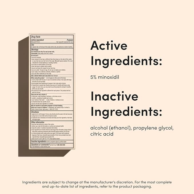hims Hair Regrowth Treatment - Topical Minoxidil 5% Solution for Men - Extra Strength - Supports Thicker, Fuller Hair - Non-Greasy - Unscented, 2 Pack