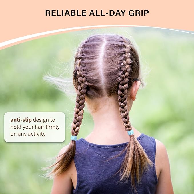 Youxuan Small Elastic Hair Ties, Soft, Stretchy, and Non-Damage Hair Bands, Multi-Color 100 Pcs Strong, Durable Mini Rubber Bands for Toddlers, Girls and Women