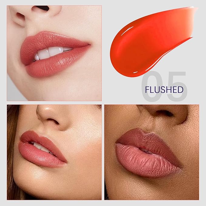 QueenDiary lip stain peel off lip gloss all day long lasting Waterproof and Transferproof lip tint - matte finish peel off lip liner (05#Rosy)