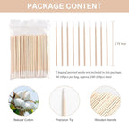 200Pcs Pointed Cotton Swabs 2.67 Inch Microblading Precision Tip Cotton Swab Wooden Long Cotton Sticks Applicator Makeup Gun Cleaning Eyebrow Tattoo Permanent Supplies