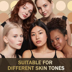 LAVONE Eyebrow Stamp Pencil Kit for Eyebrows, Makeup Brow Stamp Trio Kit with Waterproof Eyebrow Pencil, Eyeliner, Eyebrow Pomade, and Dual-ended Eyebrow Brush - Black Brown