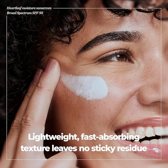 JMsolution Heart Leaf Sunscreen SPF 50 – Made in USA, Calming UV Protection with Heart Leaf & Centella Asiatica – Lightweight Hydrating Face Sunscreen for Sensitive Skin