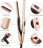 3/10 Inch Pencil Flat Iron, Small Flat Irons for Short Hair, Beard and Pixie Cut, Mini Hair Straightener Small Ceramic with Adjustable Temperature, Include Glove