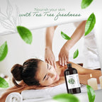 HBNO Tea Tree Oil - Huge 32 oz (950ml) Large Size - Ideal for Diffusers, Cleaning Agents, Deodorizers, and Flavoring Agents (Glass Bottle).