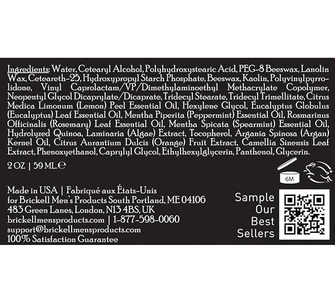 Brickell Men's Products Strong Hold Texturizing Pomade For Men, Natural and Organic, Pliable Hair Styling Fiber Pomade, 2 Ounce, Scented