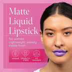 Aromi Pastel Purple Matte Liquid Lipstick | Long-Lasting Lip Color, Vegan Makeup, Cruelty-free Beauty, Handmade (Lavender Fields)