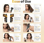 5-in-1 Hair Styler & Dryer, 110,000 RPM Ionic, Auto-Wrap Curling Barrels (L/R), Oval Volumizer & Straightening Brush, 3 Heat/3 Speed, Quick-Lock