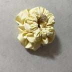 3 Pieces Satin Scrunchies Set for Hair No Crease Elastic Hair Ties for Women and Girls (Light Yellow)