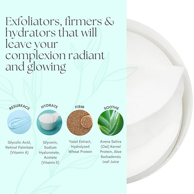 Serious Skincare - Glycolic Radiant Skin Set - Improve Appearance of Lines, Wrinkles and Enlarged Pores - Face Wash Cleanser, Gommage Exfoliating Clay Mask & Retexturizing Treatment Pads (3piece)