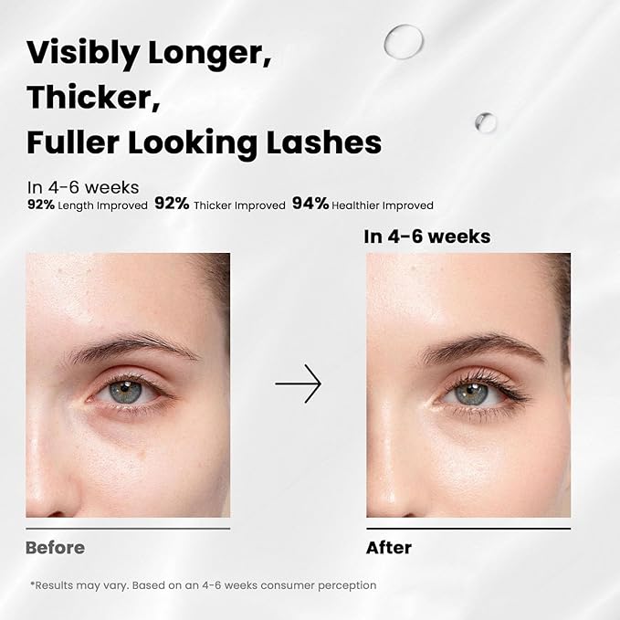 Lash Serum, Eyelash Growth Serum with Advanced Formula, Eyelash Enhancing for Longer Thicker and Fuller Looking Lashes, Vegan & Cruelty-Free for Sensitive Eyes (5mL)