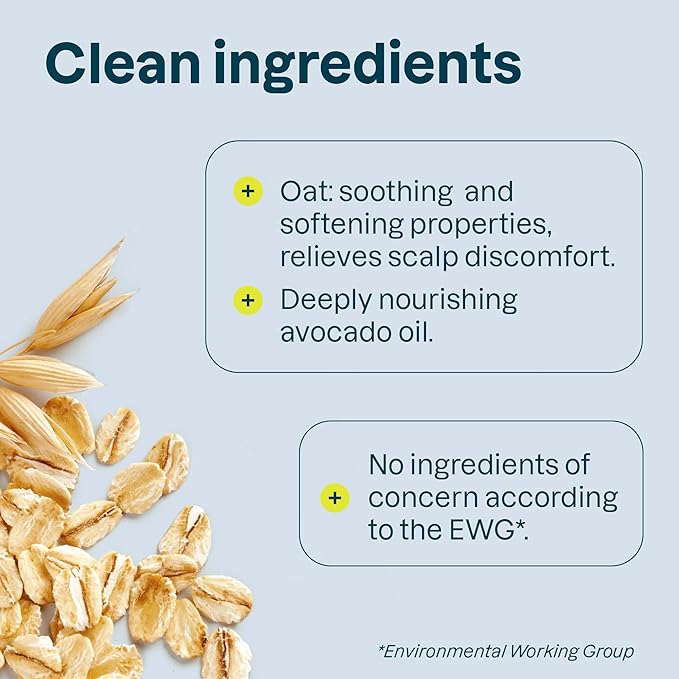 ATTITUDE Hair Shampoo for Sensitive Dry Scalp, EWG Verified, Soothing Oat, Dry and Damaged Hair, Naturally Derived Ingredients, Vegan and Plant-Based, Nourishing, Avocado Oil, 32 Fl Oz