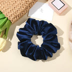 CEELGON Navy Blue Big Velvet Scrunchie 6.5 Inches Jumbo Scrunchies Hair Ties Oversized Ponytail Holder for Thick Curly Hair Extra Large Hair Accessories for Women (Navy Blue)