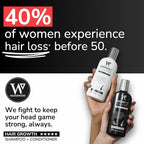 Hair Growth Shampoo & Conditioner by Watermans UK Biotin, Argan Oil, Allantoin, Rosemary, Niacinamide, Lupin. Male & Female Hair Loss Products