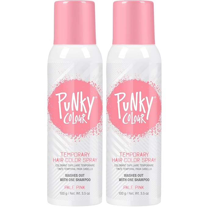 Punky Pastel Temporary Hair Color Spray, Pale Pink, 3.5 oz, 2-Pack