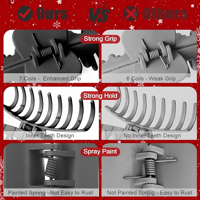 TOCESS 8 Pack Black Big Hair Claw Clips for Women Large Claw Clip for Thin Thick Curly Hair 90's Strong Hold 4.33 Inch Nonslip Matte Jumbo Hair Clips