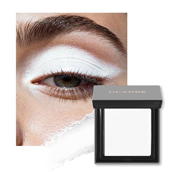 UCANBE White Single Eyeshadow Palette, Highly Pigmented Matte Eye Shadow Powder, Professional Long-Lasting Waterproof Makeup Palette