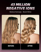 Large Hair Curling Wand, 1.6 Inch Big Barrel Curling Iron, 40 Million Ionic Ceramic Curler with 3 Temp, Auto Shut-Off, Long Barrel Curling Wand for Long Hair, Dual Voltage