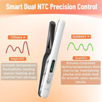 Cordless Hair Straightener, SUNMAY 2-in-1 Titanium Flat Iron Curler with Negative Ion, Dual NTC Temperature Control, 20s Fast Heat-Up, 3 Heat Settings, USB Rechargeable Portable Travel Straightener