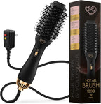 Professional Blowout Hair Dryer Brush, Black Gold Dryer and Volumizer, Hot Air Brush for Women, 60MM Oval Shape