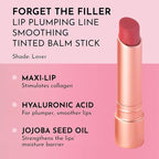 LAWLESS Women's Forget the Filler Lip Plumping Line Smoothing Tinted Balm, Lover, Pink, 0.1 Ounce / 2.9 g