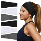 Headbands For Women Headband Elastic Soft Head Bands For Women's Hair Accessories Womens Fashion Yoga Fabric Hair Band Black White Gray 6 Pcs