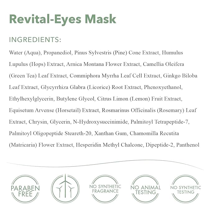 emerginC Revital-Eyes Mask - Soothing Gauze Eye Pads with Cucumber + Ginkgo to Help the Appearance of Puffy Eyes + Dark Under-Eye Circles - Refrigerate for Cooling Sensation (5 Sets of 2)