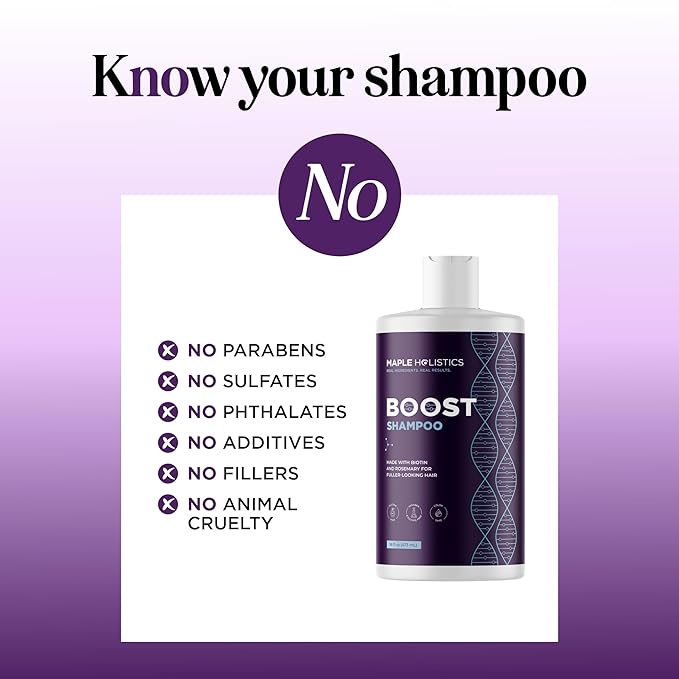 Advanced Biotin Shampoo with Rosemary Oil - Volumizing Shampoo for Thinning Hair for Women & Men with Black Castor Caffeine & B Vitamins - Paraben Silicone and Sulfate Free Vegan Formula (16 Fl Oz)