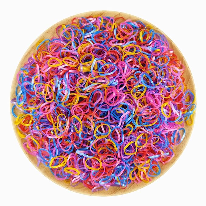 3200 Pcs Elastic Rubber Bands Small Hair Ties Hair Rubber Mini Hair Bands Hair Elastics Tiny Soft Holder Ponytails for Girls (Pearlescent Color)