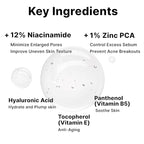 12% Niacinamide Serum with 1% Zinc PCA, Pore Minimizer for Face, Control Excess Oil and Sebum, Improve Uneven Skin Tone, Discoloration Correcting, Fast Absorbing, Korean Skincare, 1Fl Oz