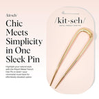 Kitsch French Hair Pins for Women – Elegant & Durable Metal Hair Fork for Updos, Chignon, Bun & Twist Hairstyles, Secure Hold All Day, Comfortable Fit | Ideal Gifts for Women- Gold, 1pc