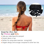 Large Stretch Thick Hair Ties for All Hair Types Seamless Glitter Hair Ponies Elastics Ponytail Holders Hair Scrunchies for Thick Hair Hair Accessories Women Girls 20-Pack