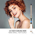 Hoson 1/2 Inch Curling Iron Professional, Ceramic Tourmaline Curl Wand Barrel, Hair Curler Iron for Long & Short Hair,Glove Include, Gold