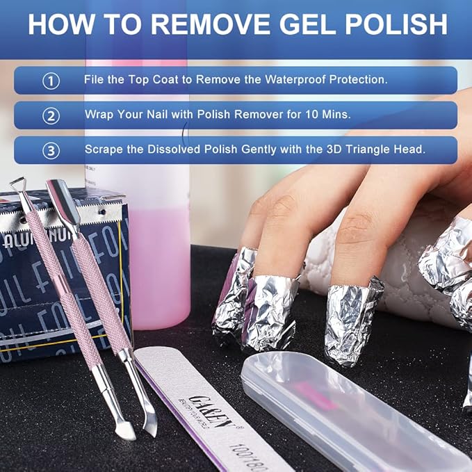 2PCS Metal Lilac Cuticle Pusher and Cutter Remover Salon Quality Stainless Steel Gel Nail Polish Peeler Scraper Durable Manicure and Pedicure Cleaner Tool For Fingernail and Toenail