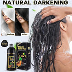 IIIMEIDU Black Hair Dye Shampoo 3 in 1 for Gray Hair, Herbal Ingredients Shampoo Black Hair Dye for Women Men, Grey Coverage Shampoo 500ml