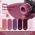 Beetles Burgundy Purple Gel Nail Polish Set - 6 Color Winter Purple Maroon Mauve Plum Gel Polish Kit, Soak Off UV LED Nail Gel for Autumn Manicure Nail Art Gifts for Women