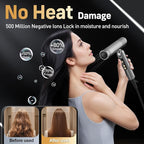 Quico Travel Hair Dryer with Dual Voltage, 120000 RPM Fast Drying Hair Dryers for Women with 500 Million Negative Ions, Thermo-Control Compact Hair Blow Dryer with Cold, 3 Heat & 3 Speed Settings