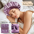 Satin Silk Bonnet for Sleeping, Soft Satin Lined Hair Bonnet for Women, Double Layer Sleep Nightcap