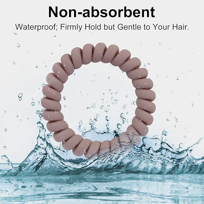JessLab Spiral Hair Ties for Women, 10-Pack Traceless No-Damage Ponytail Holders, Coils Hair Bands for Girls, Assorted Colors