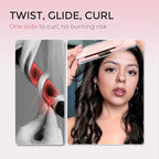 TYMO Airflow 2.0 Curling Iron Flat Iron - Hair Straightener and Curler 2 in 1, 1.25 Inch Curling Wand for Long Short Hair, Dual Voltage for Travel, 54 Million Ionic, Anti-Tangle, 5 Temps, Pink