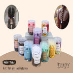 Blue Hair Ties - 100 Pcs Seamless Ponytail Holders - No Damage Thick Hair Bands for Women & Girls