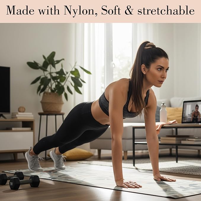 obeoby 100PCS Hair Ties for Thick Hair, Neutral Seamless Nylon Elastic Ponytail Holders Stretchy Hair Bands for Women Girls