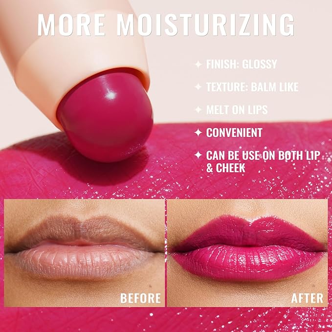 Oulac Moisturizing Lipstick - Hydrating Lipstick Tinted Lip Balm for Dry Lips, Purple Lip Crayon & Blush - Lip Color and Cheeks Makeup | 2.48g, Blackcurrant Jelly (05)