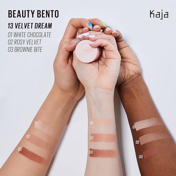 Kaja Beauty Bento Collection - Bouncy Eyeshadow Trio | Burnt Sandy Brown Tones, Travel Size, 13 Velvet Dream, 2019 Allure Best of Beauty Award, 0.03 Oz