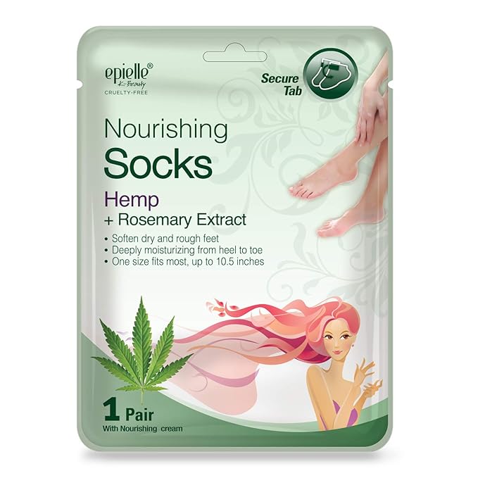 Epielle Relaxing & Nourishing Hand & Foot Masks, Repair and Soften Dry, Overworked Skin, Self Care Gifts for Women, Spa Kit, Stocking Stuffers, 6 Moisturizing Gloves & 6 Moisturizing Socks